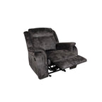 39-Inch Manual Glider Recliner Chair with Pocket Coils - Gray Faux Suede
