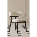 Teddy Fabric Dining Chair with Curved Back and Wood Frame