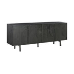 79-Inch Black Oak Buffet Sideboard with 4 Doors