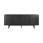 79-Inch Black Oak Buffet Sideboard with 4 Doors