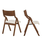 2-Piece Upholstered Folding Dining Chair, Space Saving Wood Chairs - 2-Pack