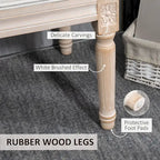 46-Inch Cream White End-of-Bed Bench with Button Tufted Thick Padding