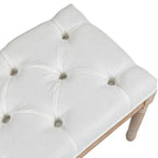 46-Inch Cream White End-of-Bed Bench with Button Tufted Thick Padding