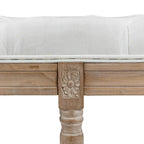 46-Inch Cream White End-of-Bed Bench with Button Tufted Thick Padding