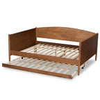 Ash Walnut Full Size Daybed with Trundle - Modern Design