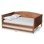 Ash Walnut Full Size Daybed with Trundle - Modern Design