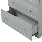 Bathroom Storage Cabinet Tall Floor Storage Cabinet with Two Doors and Drawers, Adjustable Shelf